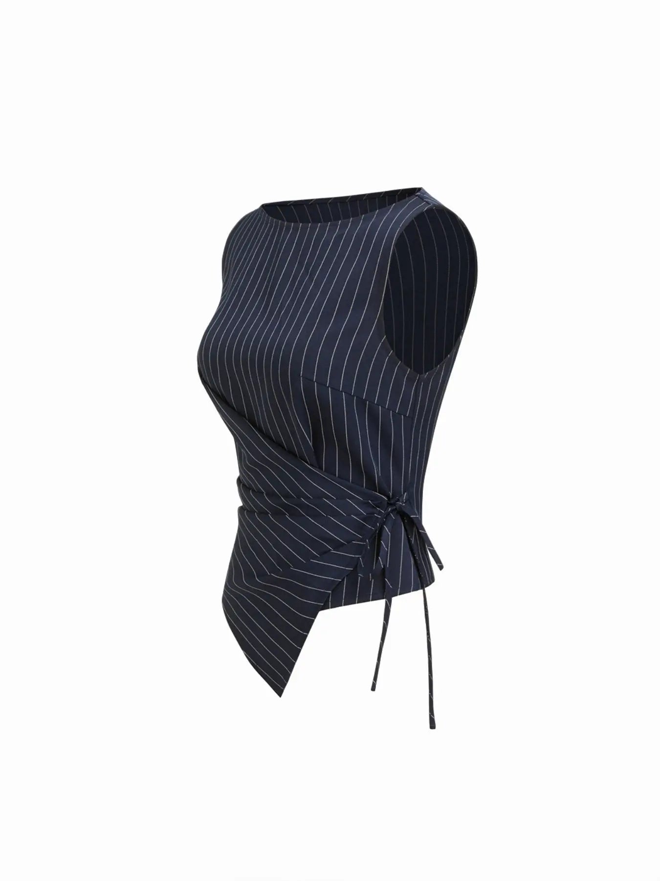 Chic Women's Striped Tie-Back Vest Top and Straight Leg Pants Set - Elegant Slim-Fitting Ensemble for All Seasons