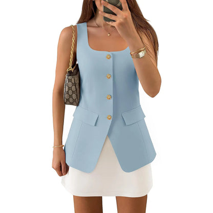 Elevate Your Style with the ZESICA Women's 2025 Summer Casual Sleeveless Blazer Vest - Perfect for Work and Play!
