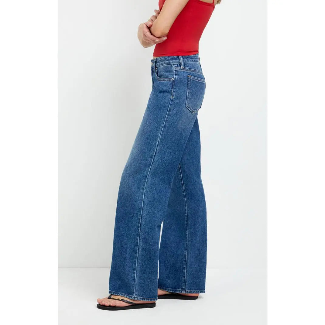 Pacsun Women'S Zoe Low Rise Girlfriend Jeans Medium Blue
